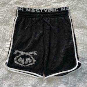 Nasty Pig's long black gym short, small